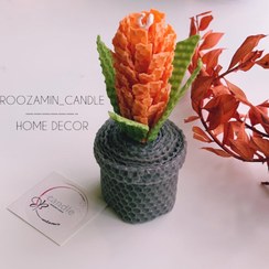 تصویر شمع موم عسل مدل گل سنبل زیبا Bezox candle (honey wax)