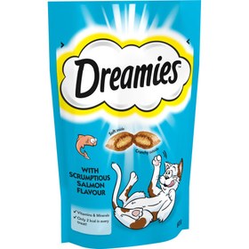 تصویر تشویقی گربه دریمیز طعم ماهی سالمون 60 گرم Dreamies Treat With fish 60g