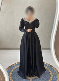 تصویر پیراهن ماکسی مجلسی زنانه مدل نجلا سایز ۴۶/۴۸ رنگ مشکی 