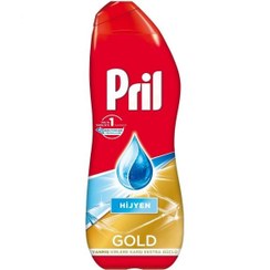 تصویر ژل ظرفشویی پریل مدل Hijyen Gold حجم 900 میل Pril dishwashing gel Hijyen Gold model volume 900 ml