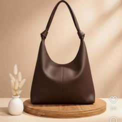 تصویر کیف زنانه چرمی مدل گره‌ای - قهوه ای 
