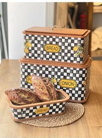 تصویر جعبه و سبد نان کت سیب زمینی پیاز چوبی AMARILLO 3 ROSSEV 