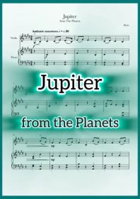 تصویر نت ویولن پیانو Jupiter from The Planets به همراه اجرای نت و بکینگ ترک پیانو و ارکسترال 