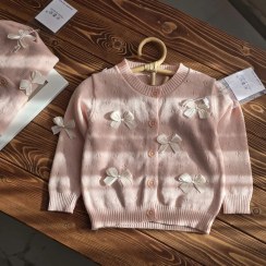 تصویر ژاکت بافتنی دخترانه پاپیونی 