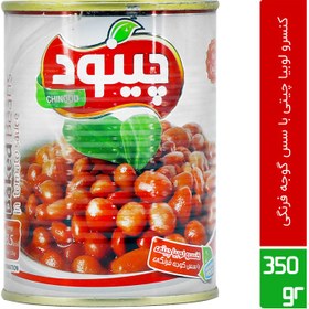 تصویر کنسرو لوبیا چیتی با سس گوجه فرنگی چینود 