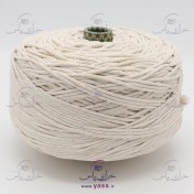 تصویر نخ مکرومه کتان تابیده ۳ میل شیری روشن کیلویی 