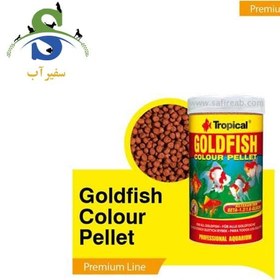 تصویر غذای تروپیکال 250 میلی لیتر گرانول روزانه و رنگ گلدفیش کالر پلت GOLDFISH COLOR Pellet