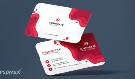 تصویر کارت ویزیت لایه باز شرکتی سفید قرمز 