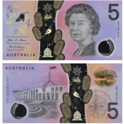 تصویر اسکناس 5 دلار استرالیا Australia 5 Dollars Banknote, 2016 (Polymer)