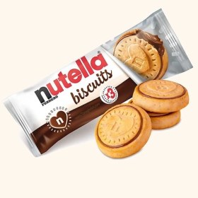 تصویر بيسکويت نوتلا کرمدار 3 عددی nutella مدل Nutella Biscuits Pack of 3 Ferrero Nutella Biscuit T3 41.4gr