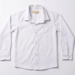 تصویر پیراهن پسرانه کتان وارداتی سفید سایز 40 تا 60 