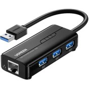 تصویر هاب 3 پورت (USB3*3 +LAN 1000 ) برند UGREEN-20265 