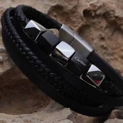 تصویر دستبند چرمی مردانه کارتیر Cartier-men-s-leather-bracelet