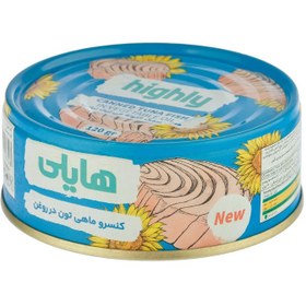 تصویر کنسرو ماهی تون در روغن هایلی – 120 گرم 