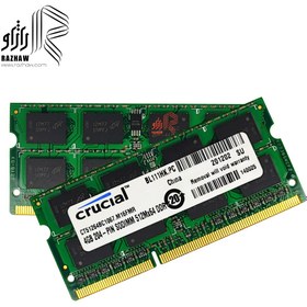 تصویر رم 4 گیگابایت ddr3 لپ تاپ باس 12800/1600mhz برند کروشیال 