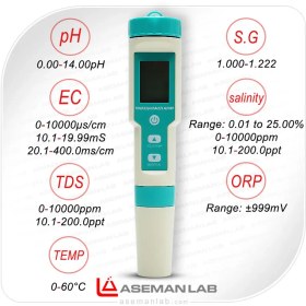 تصویر دستگاه مولتی پارامتر آب قلمی 7 کاره 