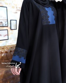 تصویر عبا مجلسی زنانه کرپ عبایی مدل ساریه مزون نجما - مشکی / سایز ا Sarieh abaya Sarieh abaya
