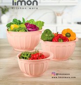 تصویر ست کاسه میکس ( کنگره ای) رنگ کرپ لیمون کد 1989 