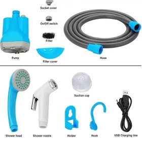 تصویر دوش مسافرتی شارژی rechargeable camping shower 