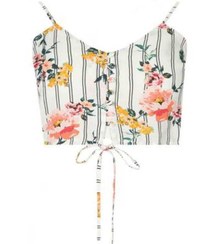 تصویر تاپ زنانه نیم تنه سفید گلدار Tally Weijl 