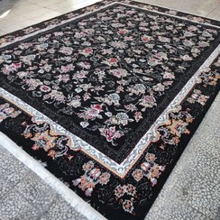 تصویر فرش 500 شانه تراکم 1500 طرح جانان مشکی(+فیلم کیفیت فرش) - 12 متری / 