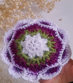 تصویر اسکاج بافتنی طرح گل (کد105) 