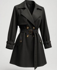 تصویر پالتو بارانی پرادا بلند مشکی(زنانه) 