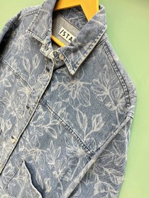 تصویر کت جین اسلش طرح گل وارداتی 