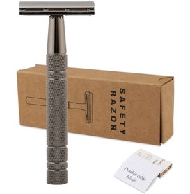 تصویر ست تیغ ایمنی دو لبه مشکی با ۵ تیغه 