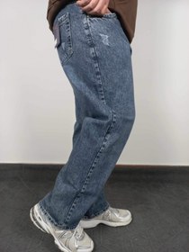 تصویر شلوار جین بگ سایز بزرگ ابی - 52 