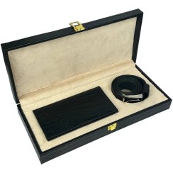 تصویر پک هدیه چرم طبیعی دو تکه مردانه همادیس کد PD403 