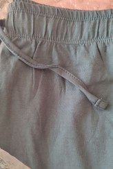 تصویر شلوار نخی بنگلادش وارداتی زنانه کمر کش با کمر بند قابل تنظیم 