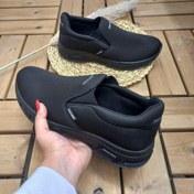 تصویر کفش اسپرت اسکچرز مدل Tlmsk رویه کتان رنگ مشکی 