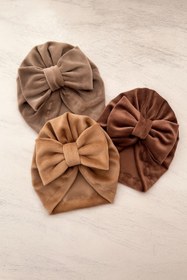 تصویر توربان مخمل کد ۳۰۸۳ - کرم 