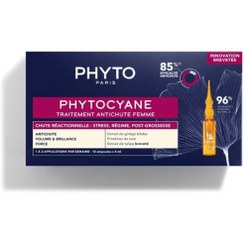 تصویر سرم ویال ضدریرش مو فیتوسیان 85 درصد مناسب خانم ها PHYTOCYANE TREATMENT WOMEN 