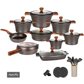 تصویر سرویس قابلمه تیتانیوم کاندید مدل سزار (28 پارچه) Candid Titanium Caesar Cookware-Set 28 Pcs