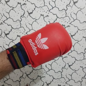 تصویر دستکش کاراته فومی اعلا برند آدیداس - قرمز 