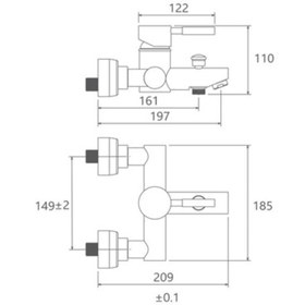 تصویر شیر حمام     شودر  موناکو پلاس    کروم Shouder bath faucet monaco plus