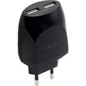 تصویر آداپتور شارژر دیواری لیتو مدل LEITU LH-19 دو پورت به همراه کابل MicroUSB Leitu LH-19 model wall charger adapter with Micro-USB Cable