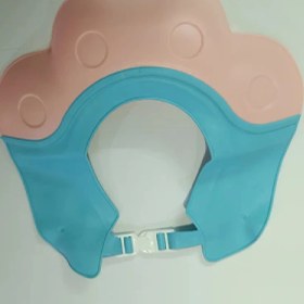 تصویر کلاه حمام سیلیکونی نوزاد طرح گل رنگ صورتی 