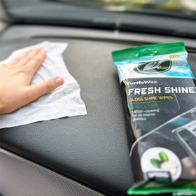 تصویر دستمال مرطوب خودرو ترتل واکس مدل FRESH SHINE بسته 24 عددی 