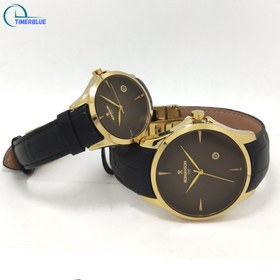 تصویر ساعت مچی ست رومانسون VIP بند چرمی مشکی |بدنه طلایی ROMANSON set watch