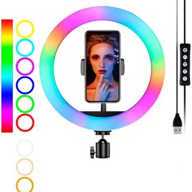 تصویر رینگ لایت "RGB LED 3D-33 12 RGB LED 3D-33 12 Inch Ring Light