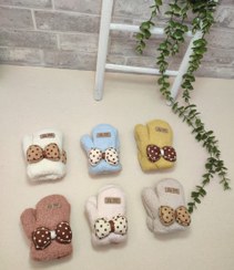 تصویر دستکش بچه گانه دخترانه پاپیون دار E005 