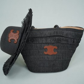 تصویر کیف حصیری سلین مشکی 