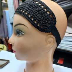 تصویر هد بند حجاب مشکی ساده کد ۹۰۱۰ 