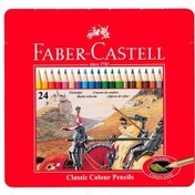 تصویر مداد رنگی فابر-کستل 24 رنگ با جعبه فلزی کد 115845 FABER-CASTELL CLASSIC COLOUR PENCIL 24