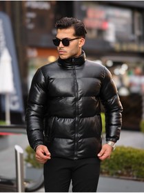 تصویر کاپشن چرمی مردانه BOYS MANS مدل 7271 ضد آب و ضد سرما 