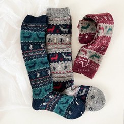 تصویر جوراب پشمی گوزن ساق بلند 0022 