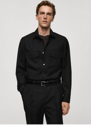 تصویر کت پیراهن با کمربند منگو مردانه - MANGO Man -- 853903051- اورجینال 